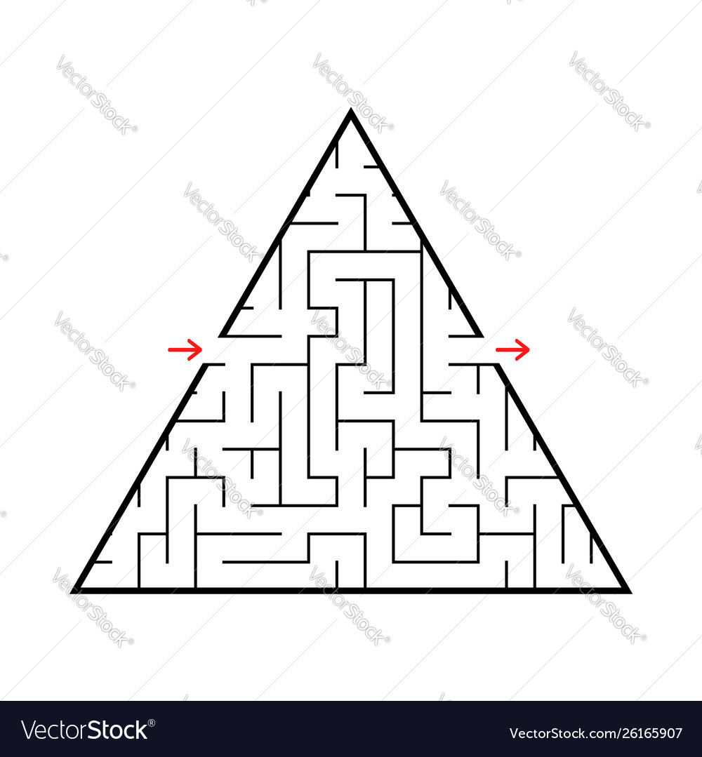 Dreieckiges Labyrinth mit Eingang und Ausgang