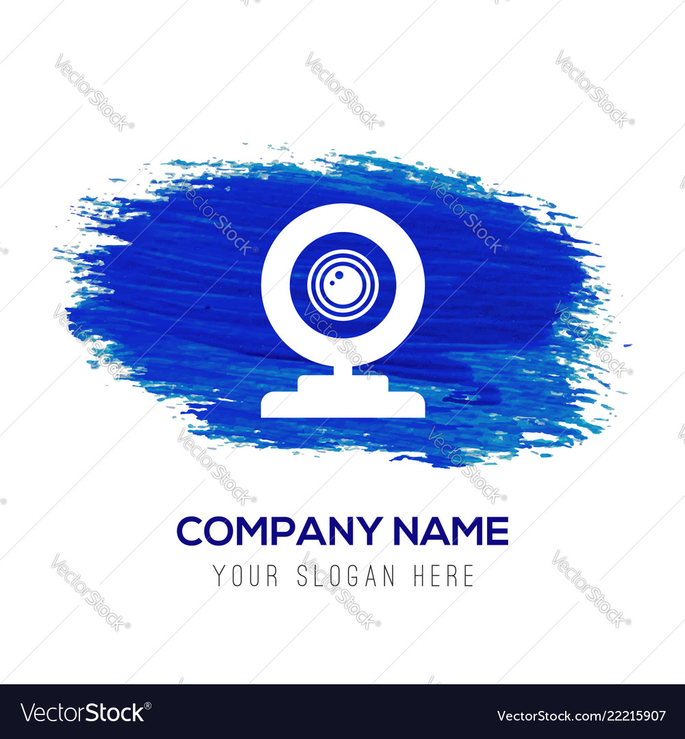 Web camera icon - blue watercolor background