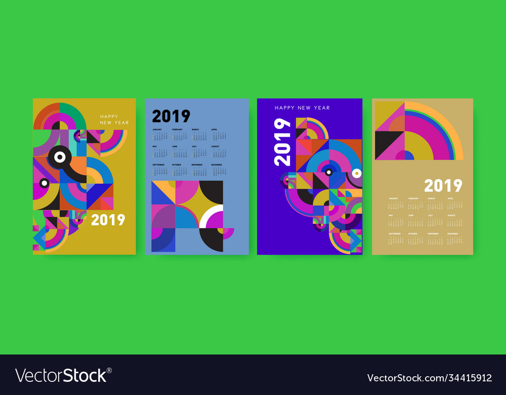2021 calendar design template with colorful Vector Image 2021 calendar design template with colorful