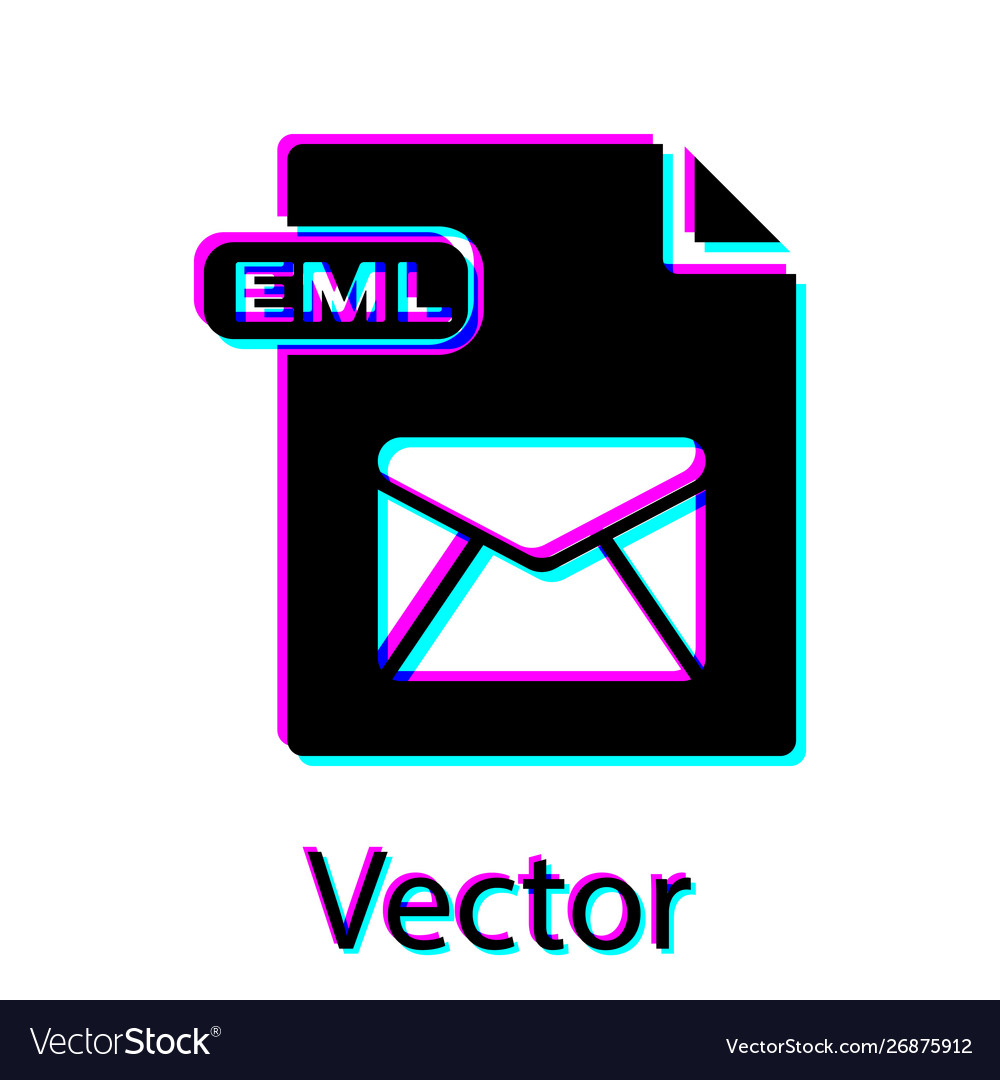 Black eml file document download button icon