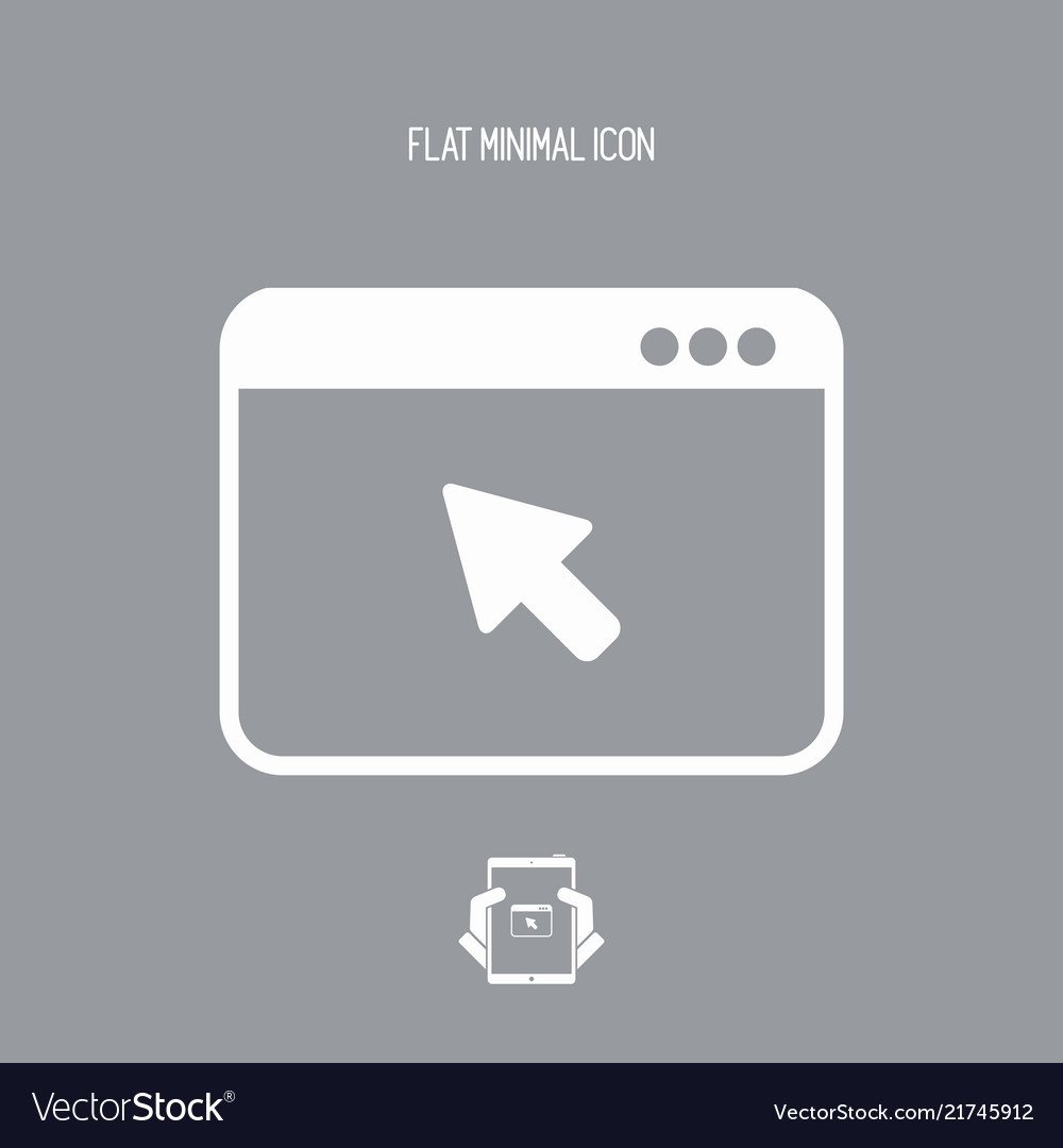 Browser and pointer - flat minimal icon
