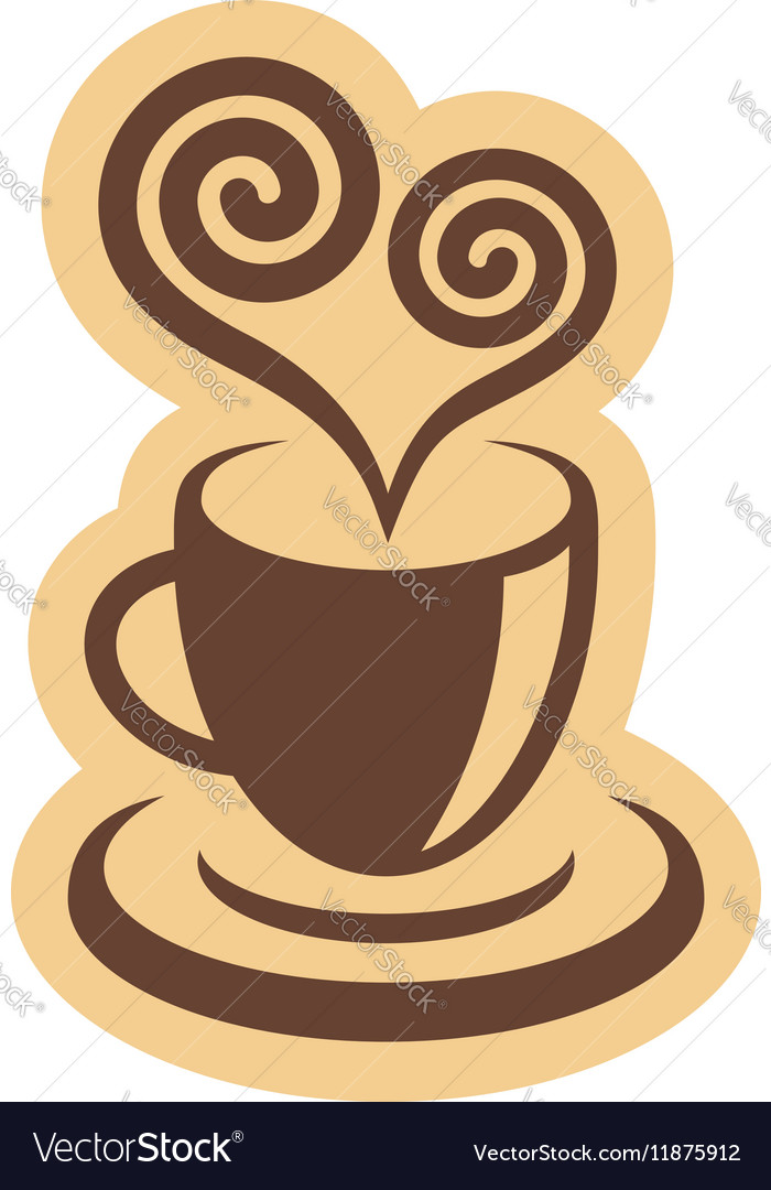 Coffee cup and heart symbol Royalty Free Vector Image