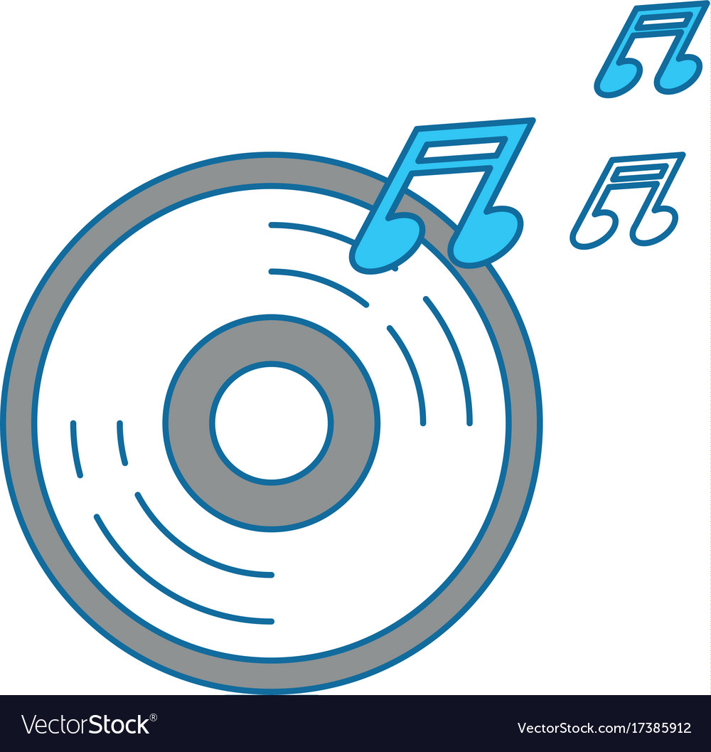 Compact disk with music notes