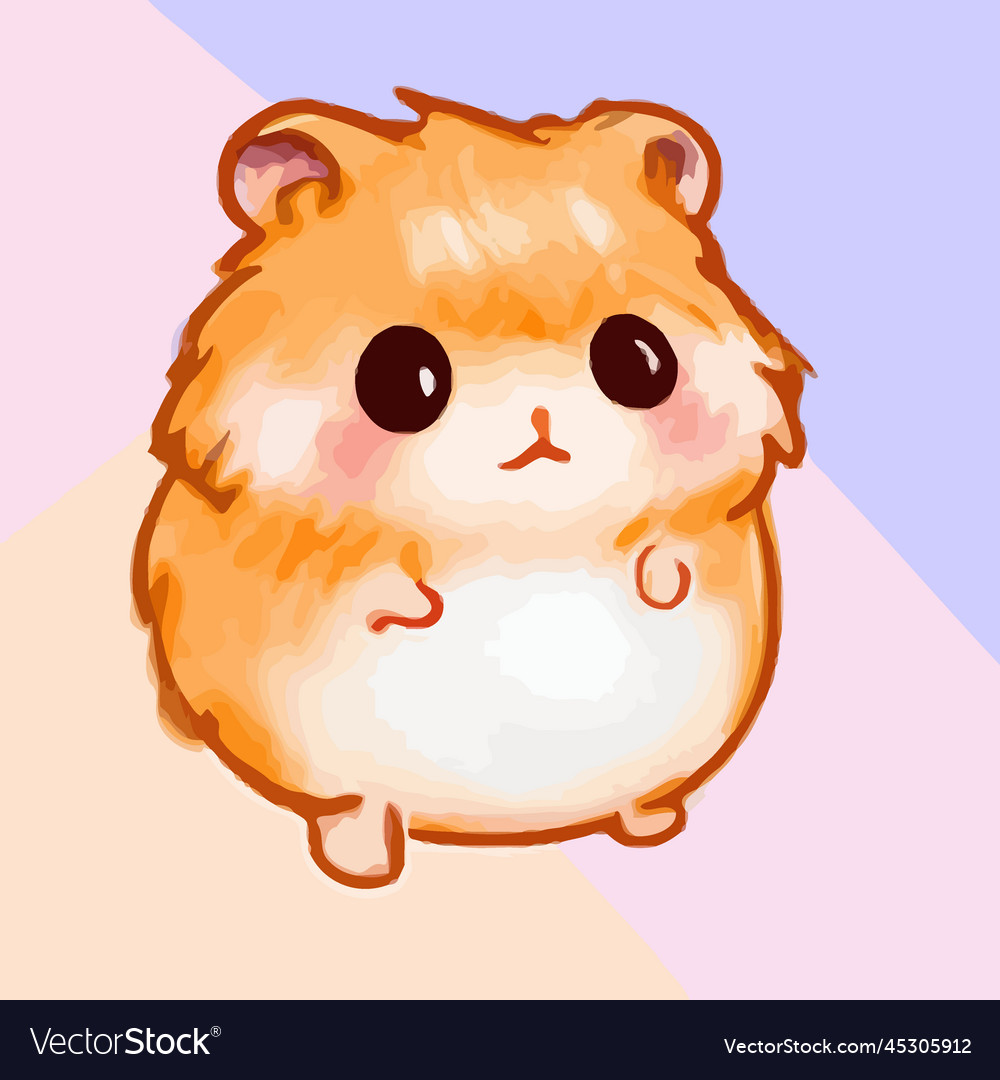 Cute hamster kawaii chibi drawing style Royalty Free Vector