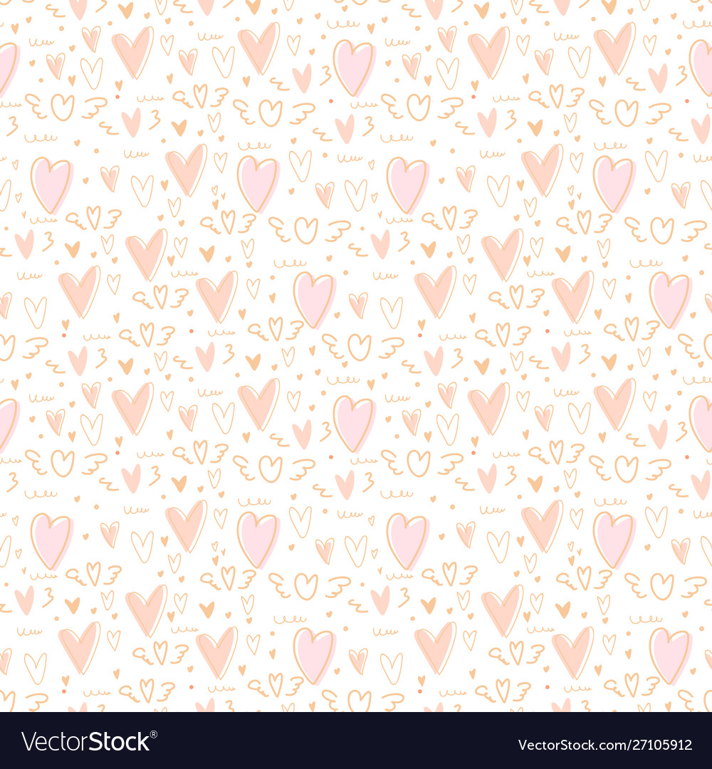 Cute heart seamless pattern background