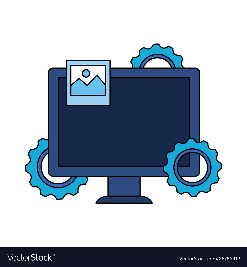 Desktop computer with gears settings