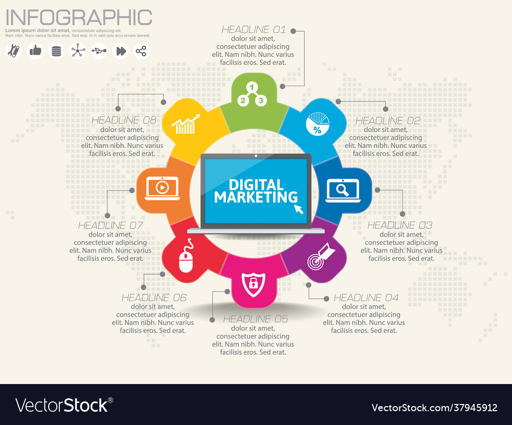 Digital marketing concept infographic chart