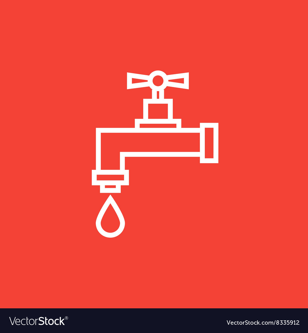 Dripping tap with drop line icon