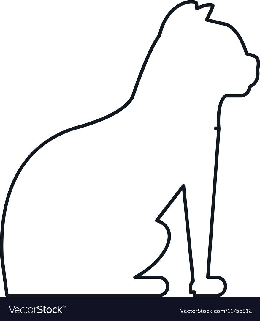 Isolated cat pet silhouette design
