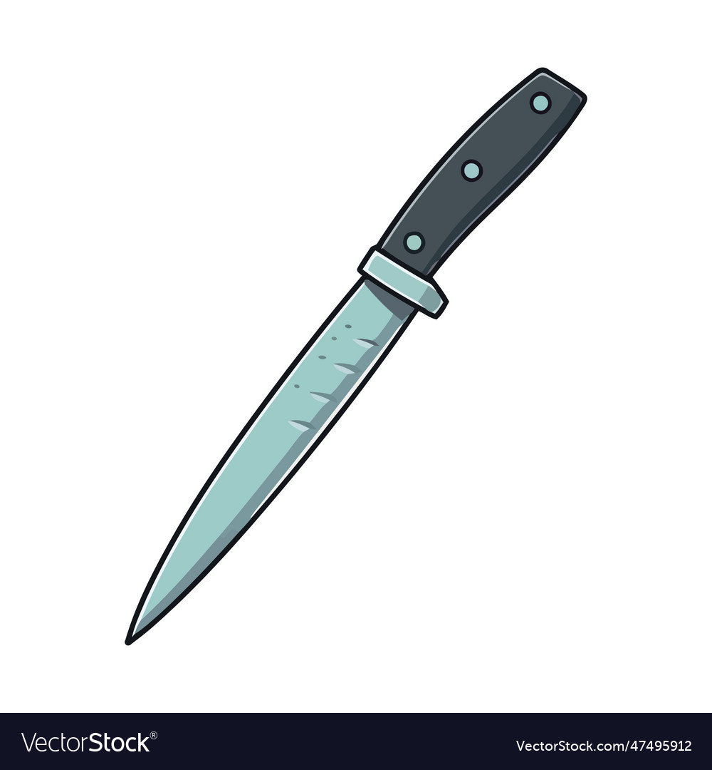 Kitchen knife sharp blade metallic handle Vector Image