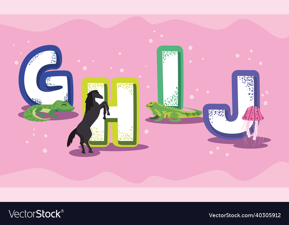 Letters of alphabet and animals