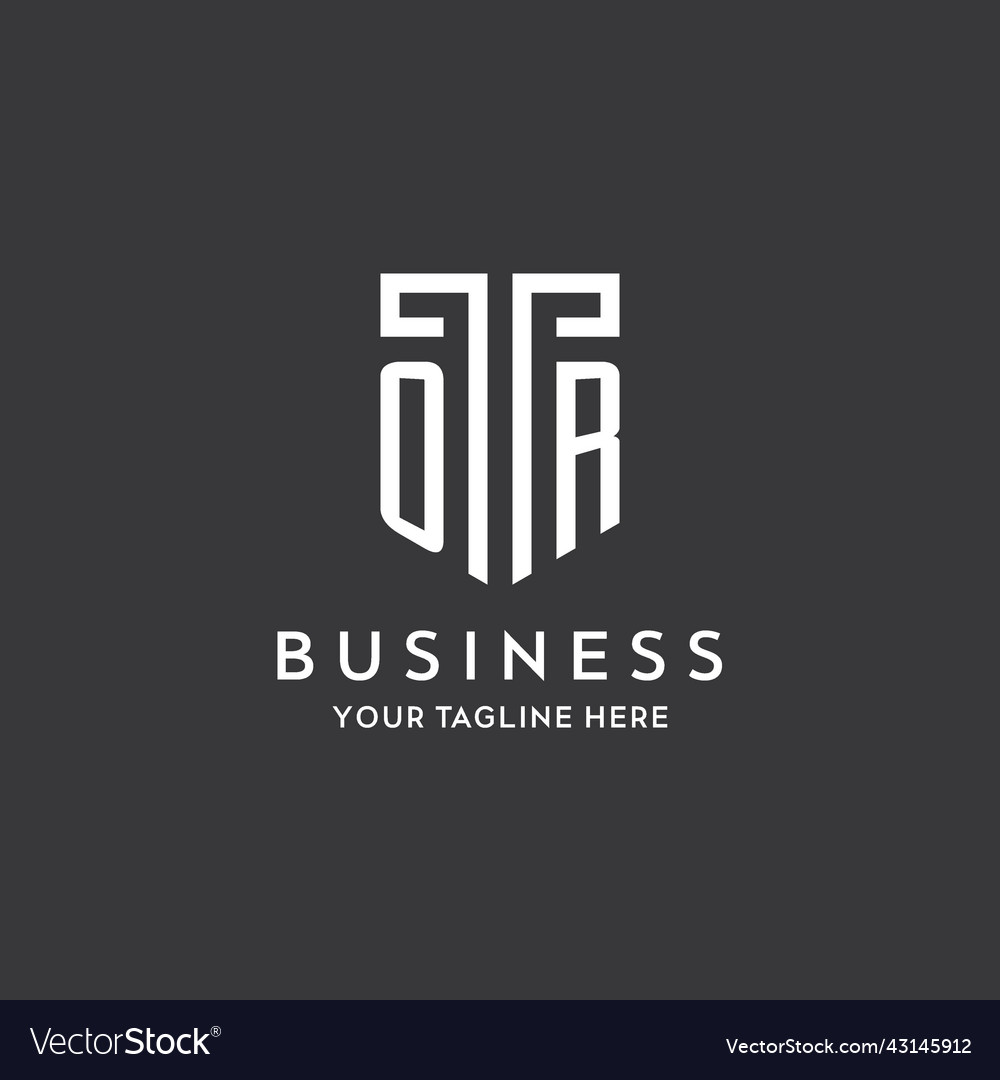 Monogram initial name with shield shape icon Vector Image Monogram initial name with shield shape icon