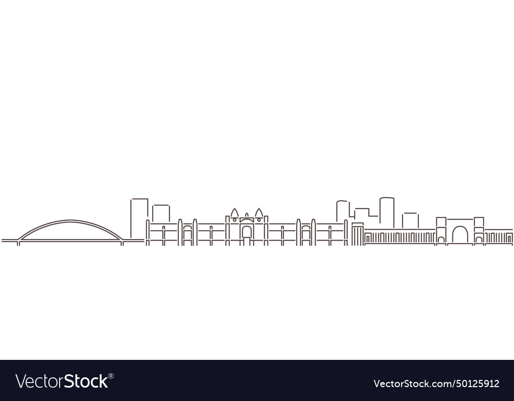 Novosibirsk dark line simple minimalist skyline Vector Image