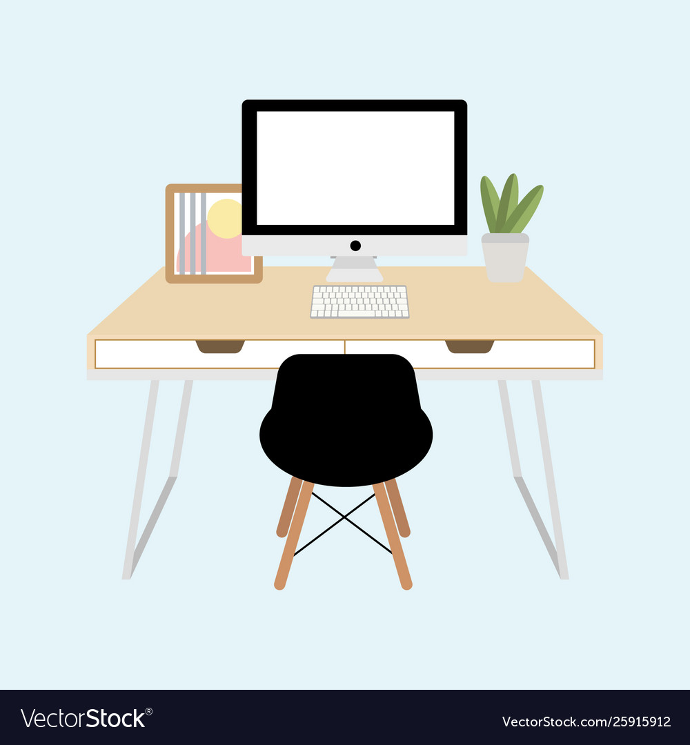 Office workspace with compu