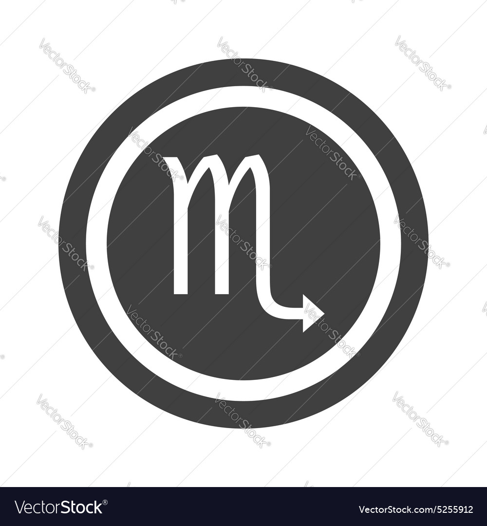 Round black scorpio sign Royalty Free Vector Image