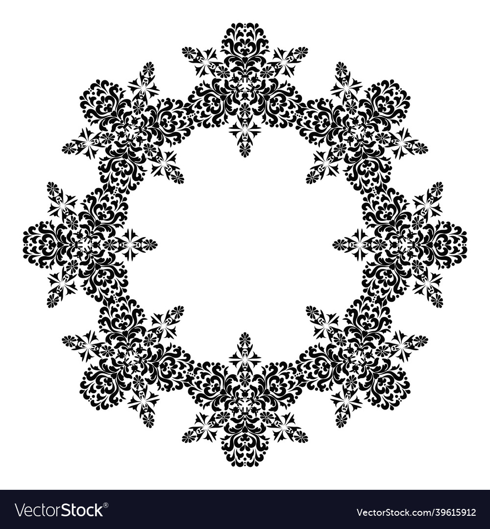 Round patterned frame damask pattern