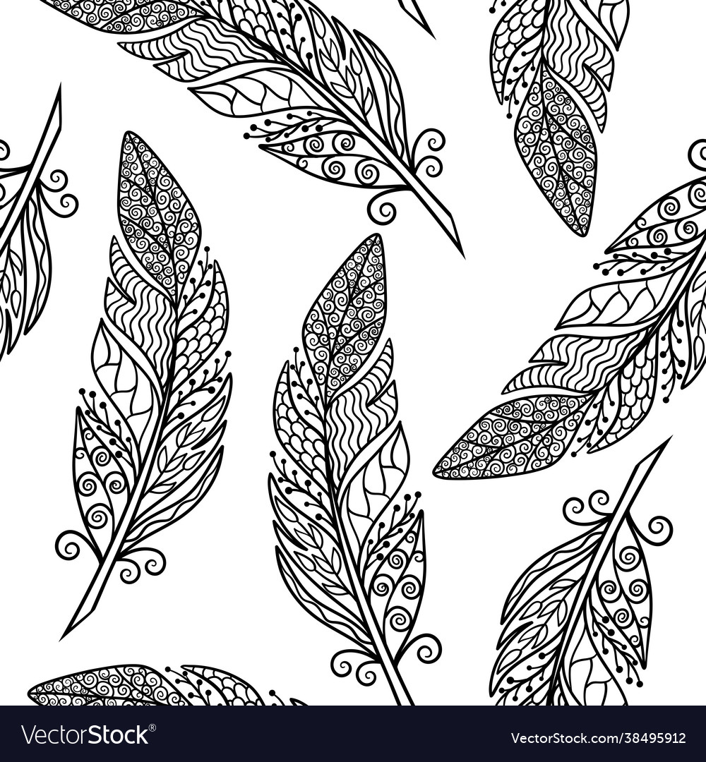 Seamless pattern with abstract zenart style vector image Seamless pattern with abstract zenart style
