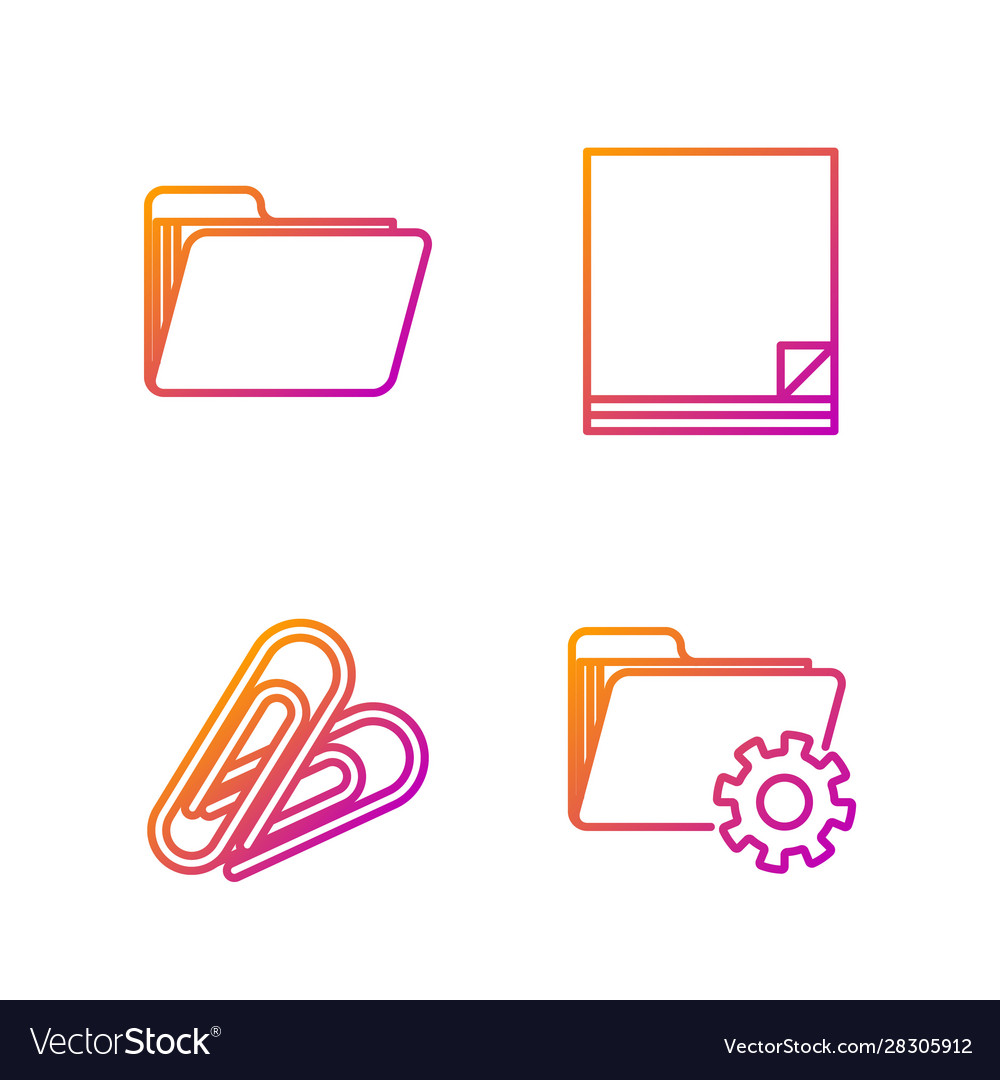Set line folder settings with gears paper clip