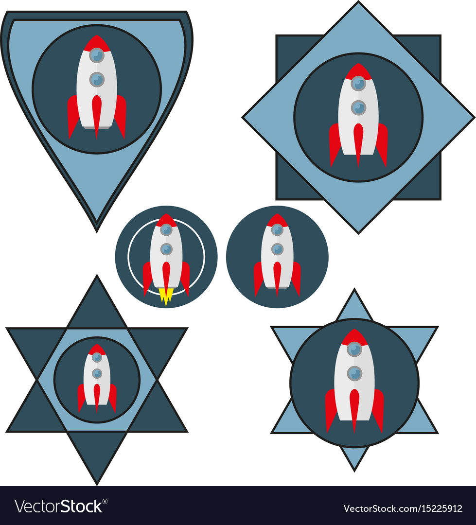 Set of chevrons with a spaceship