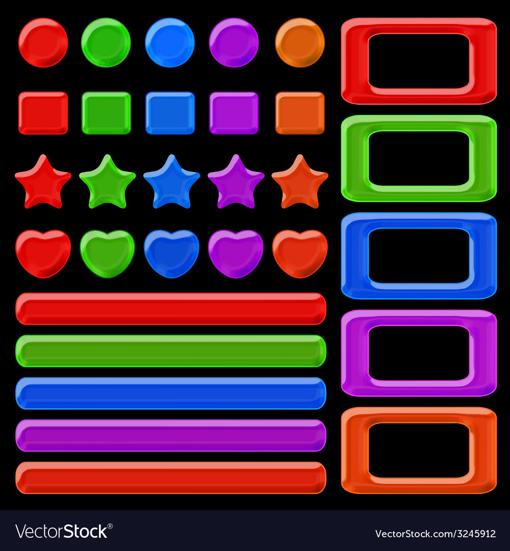 Set of colorful buttons