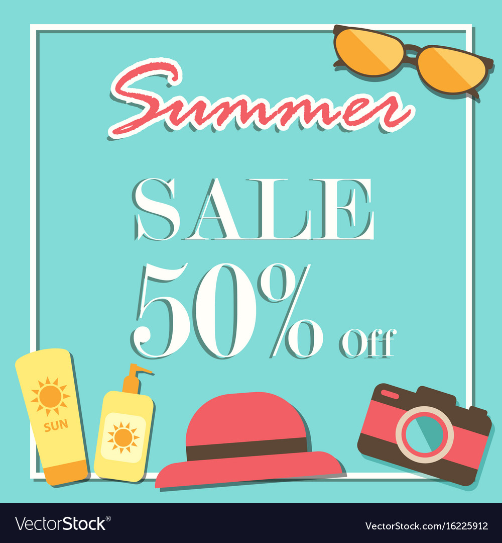 Summer sale template banner illurstrator design