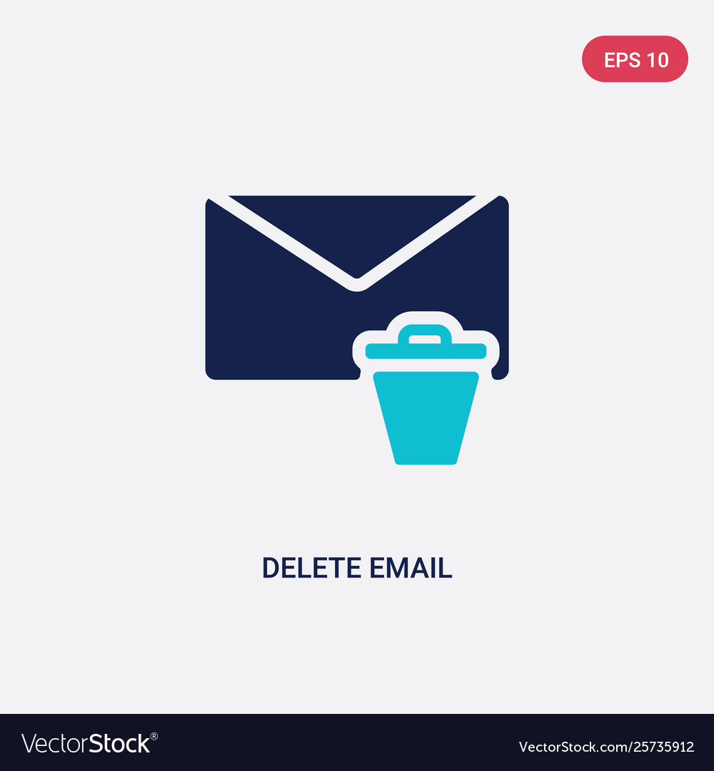 Two color delete email icon from communications Vector Image