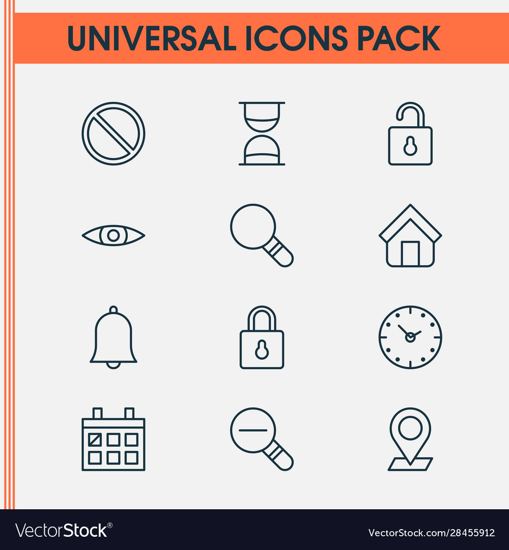 Web icons set with clock decrease loup close vector image Web icons set with clock decrease loup close