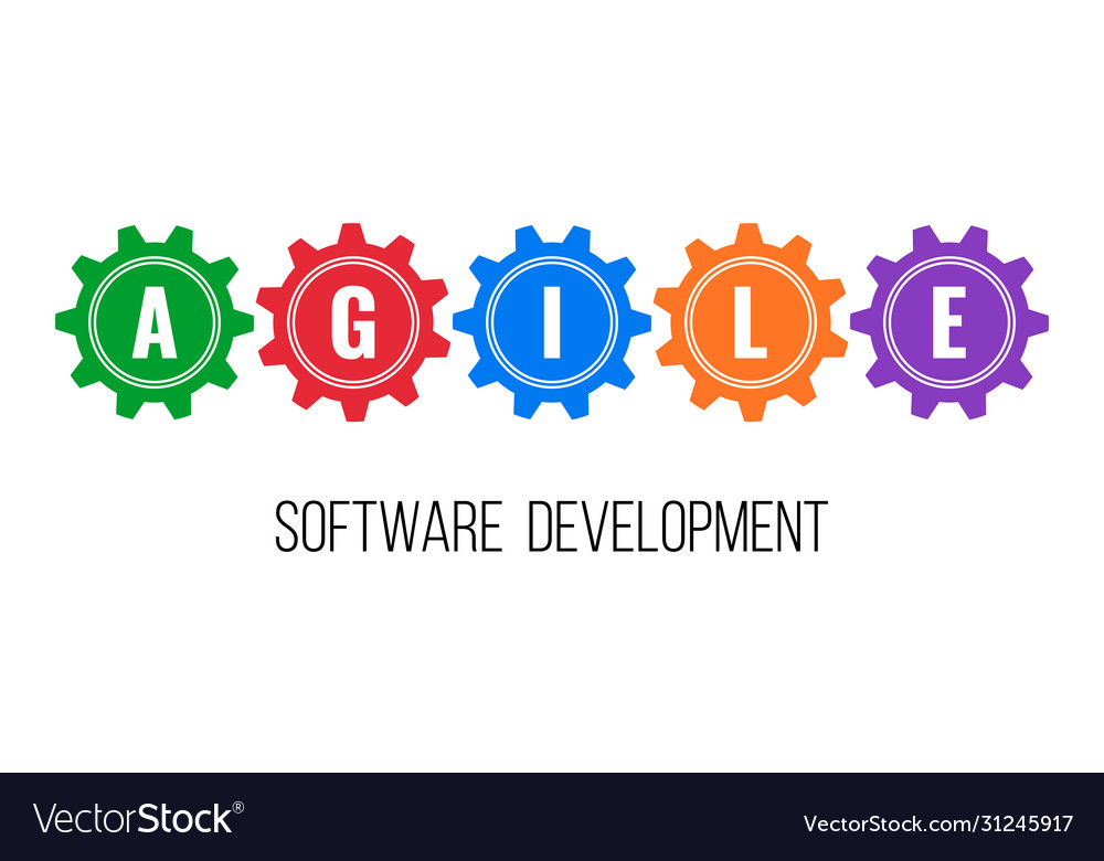 Agile software development gears concept vector image Agile software development gears concept