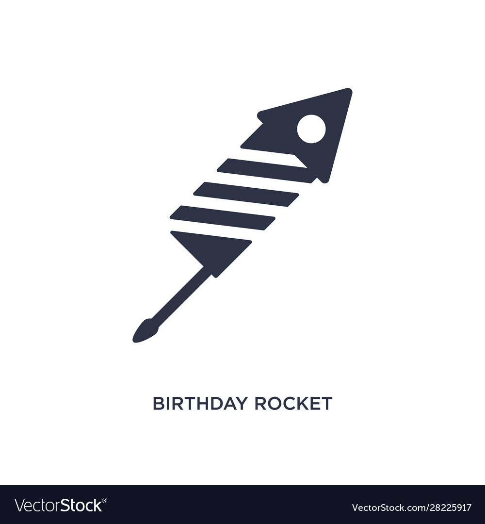 Birthday rocket icon on white background simple Vector Image