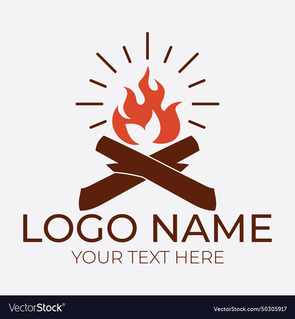 Bonfire logo design template Royalty Free Vector Image