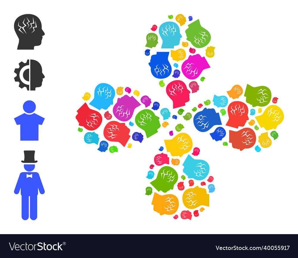 Brainstorm icon multi colored rotation stream vector image Brainstorm icon multi colored rotation stream