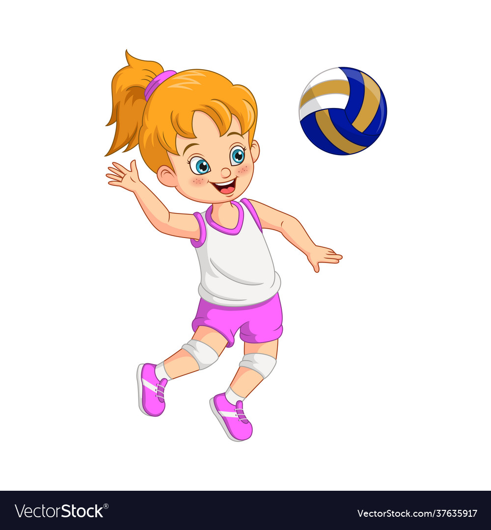 practice volleyball cartoon