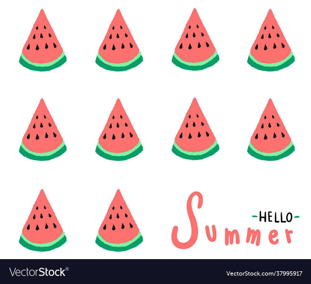 Colorful summer pattern with hand drawn beach