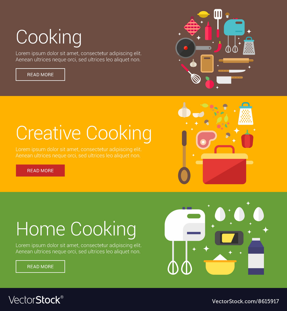 Cooking creative home flat design Royalty Free Vector Image