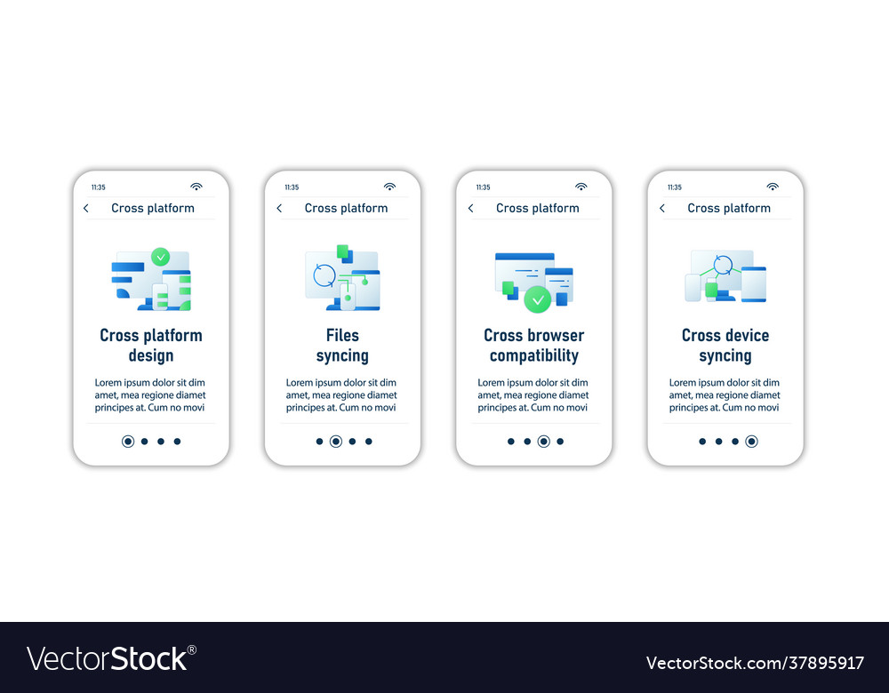 Cross platform onboarding mobile app screens