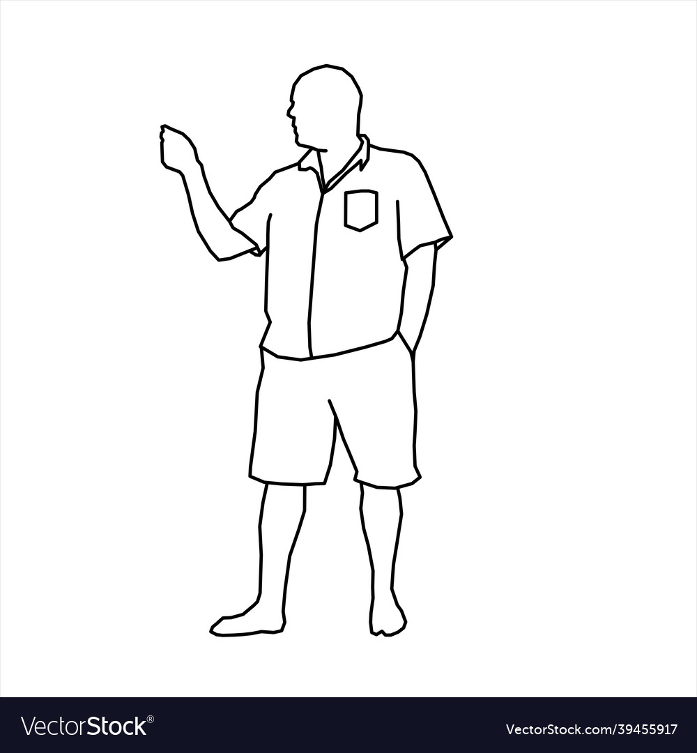 Design of sketch a person pointing to the side