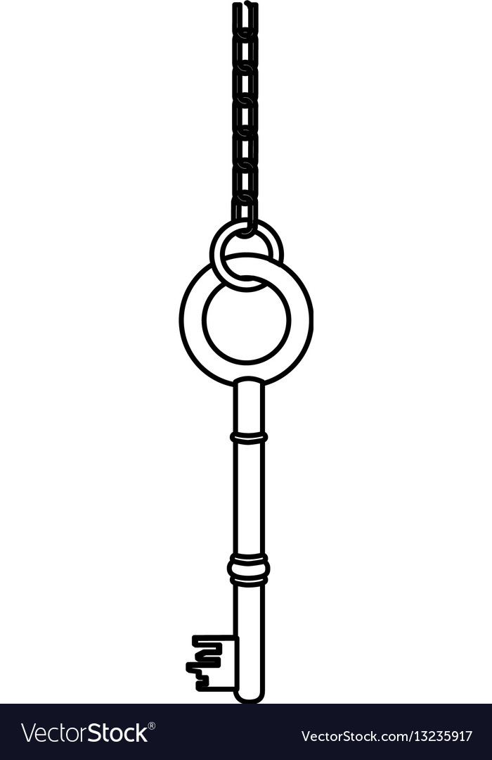 Figure old key hanging icon Royalty Free Vector Image