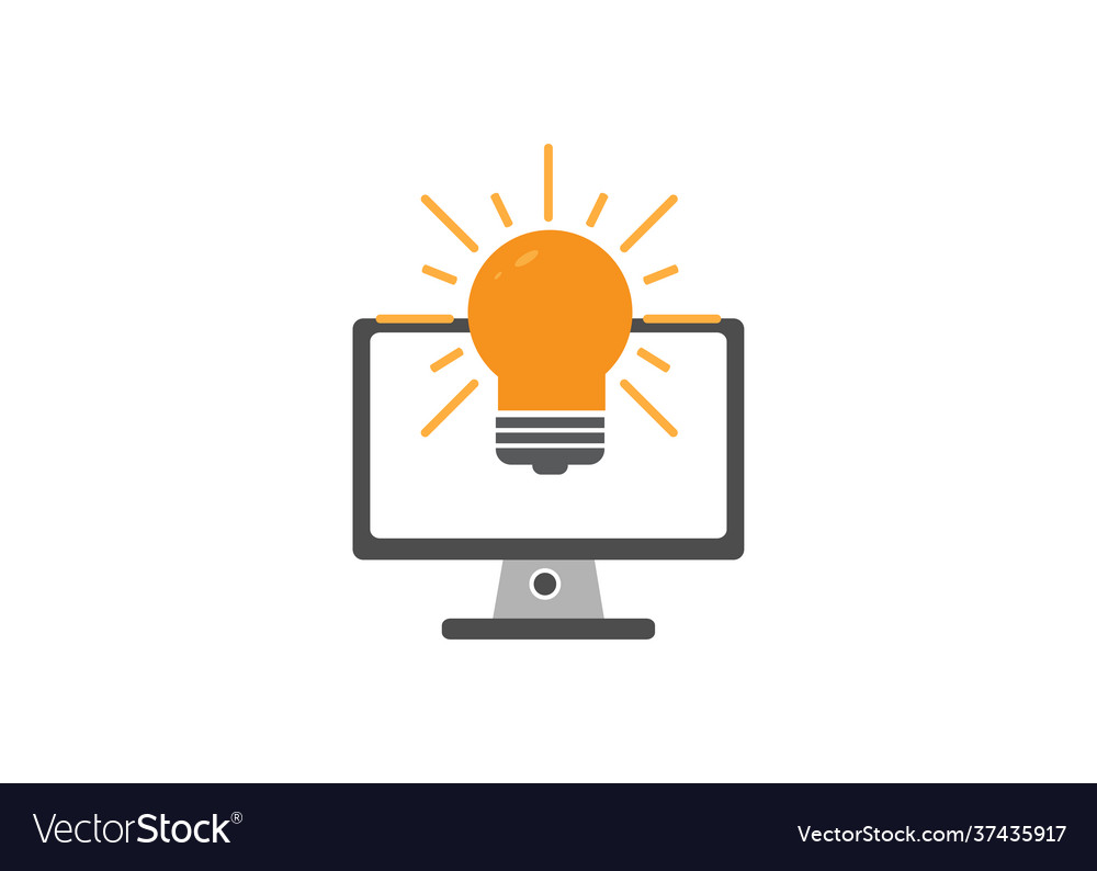 Flat design style idea and digital device vector image Flat design style idea and digital device