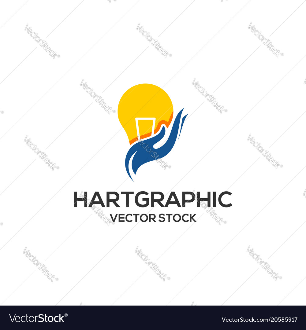 Hand care bulb lamp logo