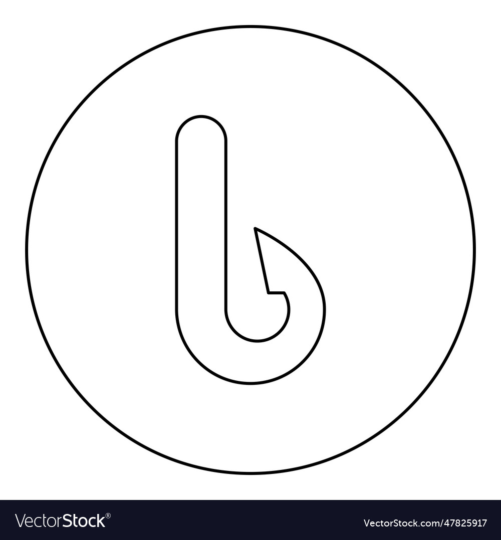 Hook icon in circle round black color image