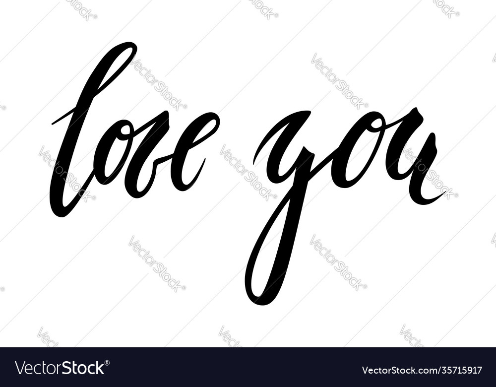 I love you hand drawn creative calligraphy Vector Image