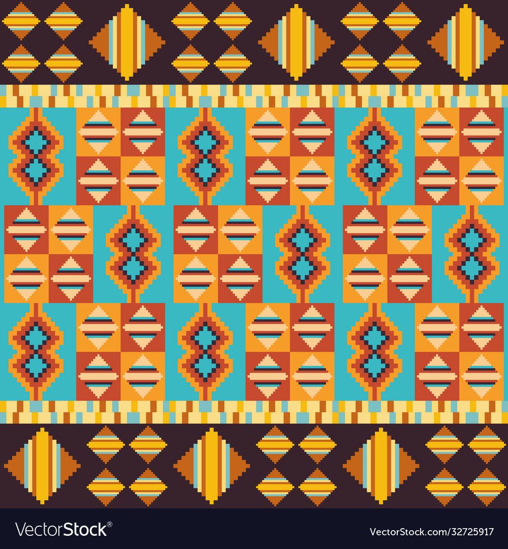 Kente cloth african textile ethnic seamless Vector Image