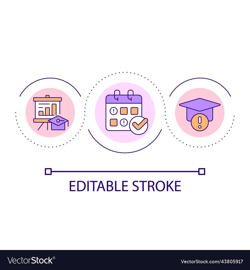 Lessons timetable loop concept icon vector image Lessons timetable loop concept icon