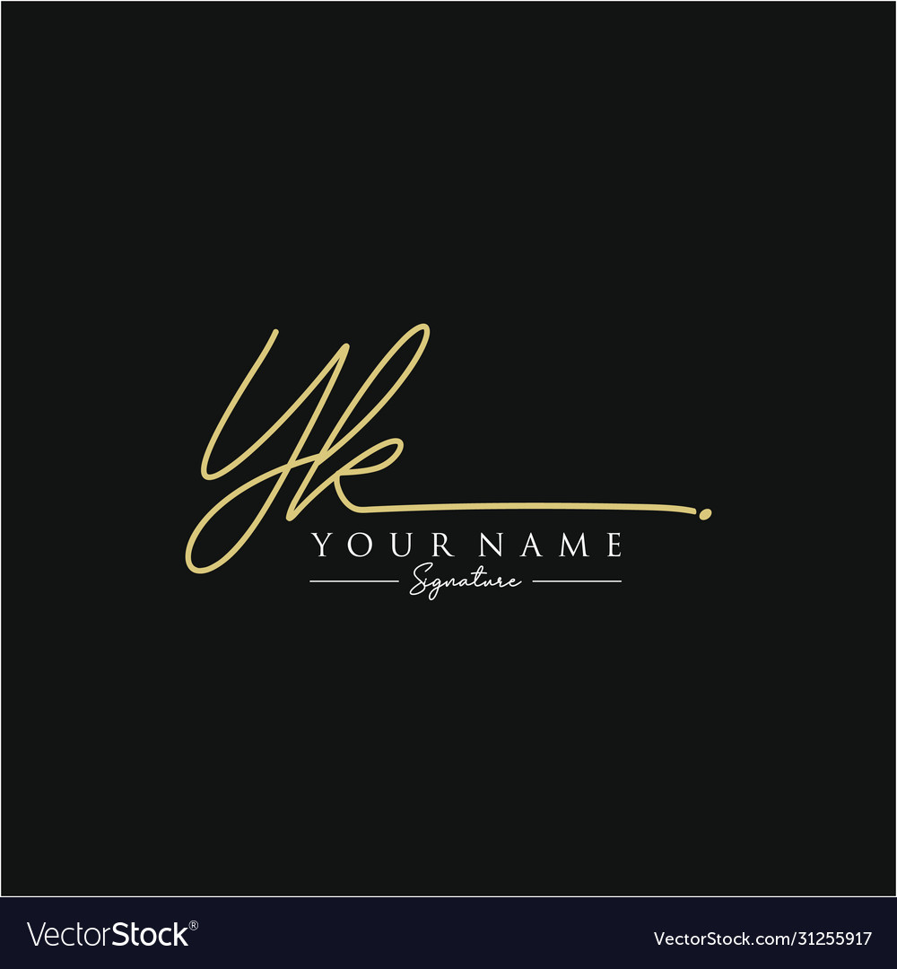 Letter Yk Signature Logo Template Royalty Free Vector Image