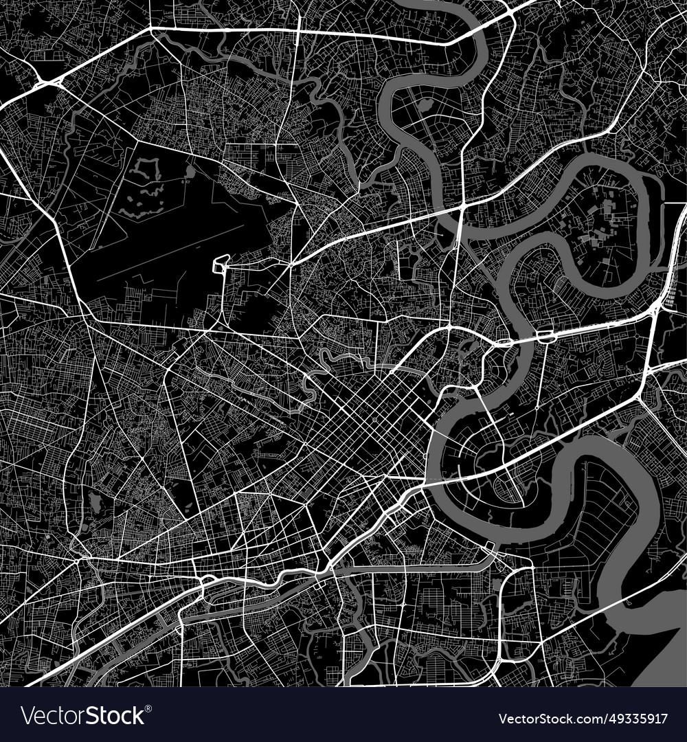 Map of ho chi minh city urban black and white Vector Image