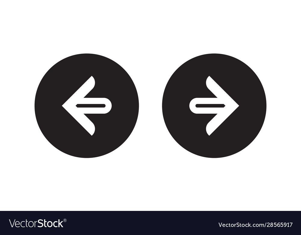 Right left or next and previous simple arrows Vector Image Right left or next and previous simple arrows