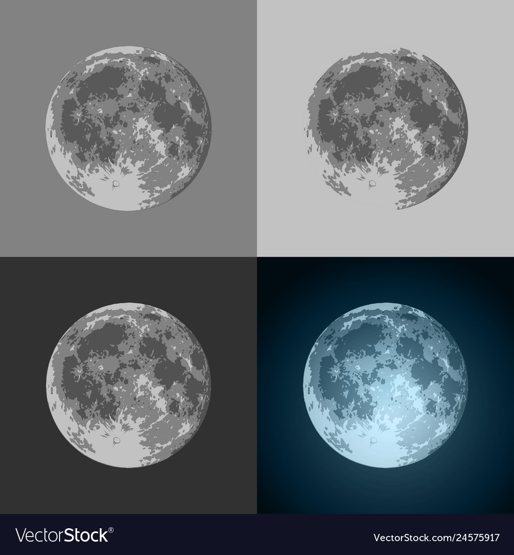 Set of full moon icons - prints for t-shirts