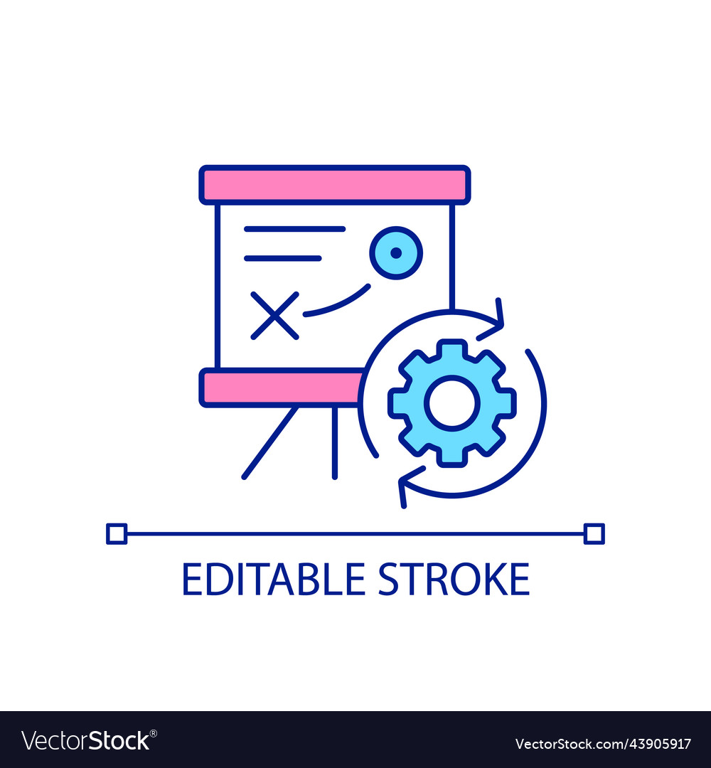 Strategy building process rgb color icon