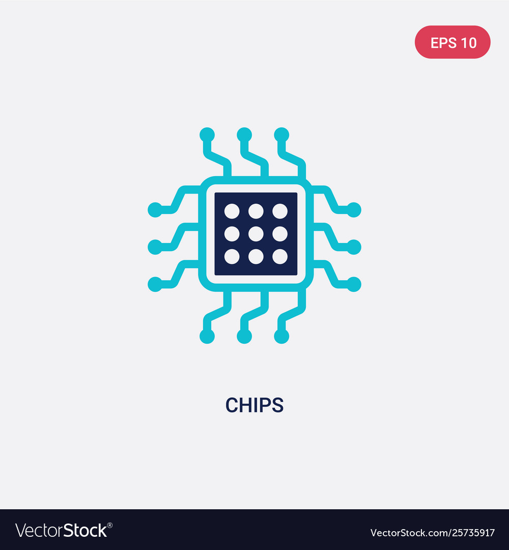 Two color chips icon from computer concept Vector Image Two color chips icon from computer concept