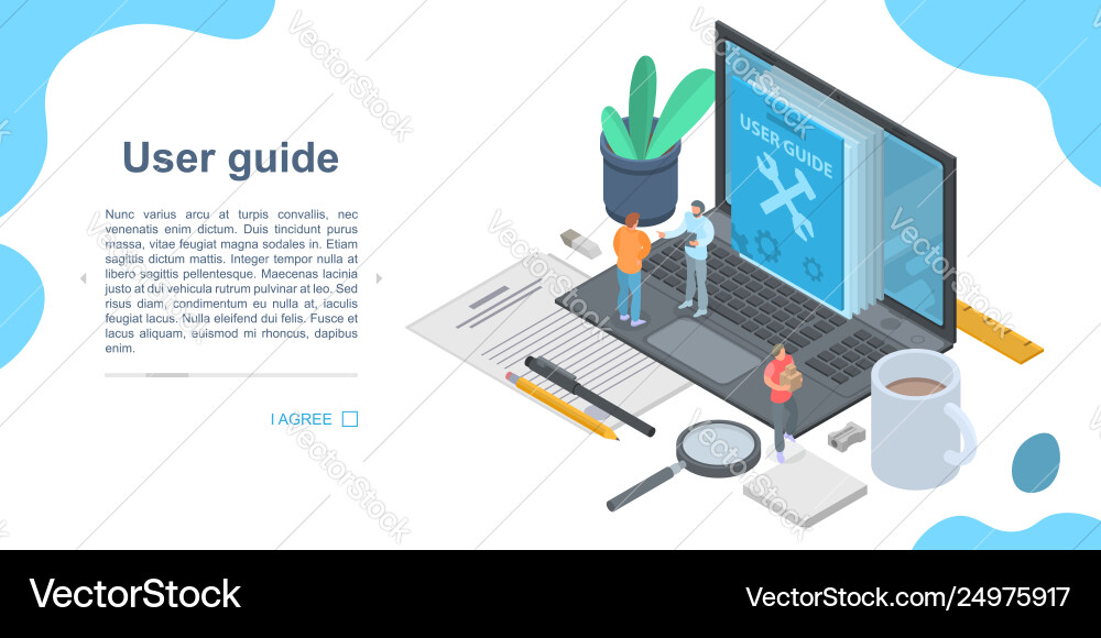 User Guide Concept Banner Isometric Style Vector Image